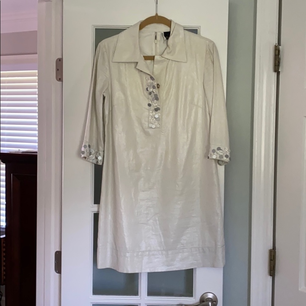 Beaded Quarter Sleeve Dress